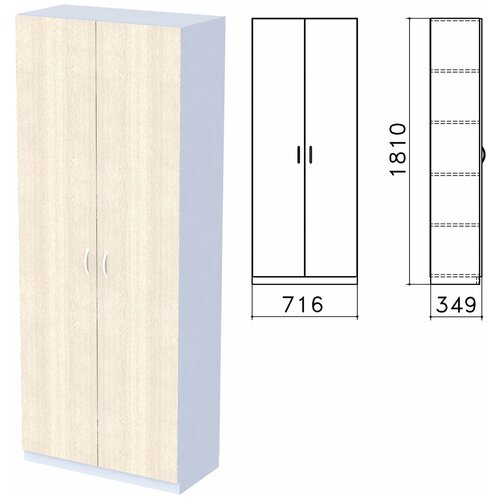 Шкаф закрытый «Бюджет», 716×349×1810 мм, дуб шамони светлый (комплект)