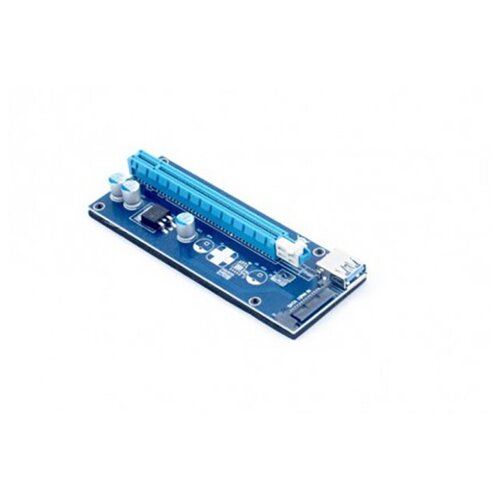 Аксессуар Райзер KS-is PCIe 1x в 16x с питанием SATA KS-347 pcie riser card pci e x1 to x16 009s plus riser dual 6pin for graphic adapter board 1x to 16x extender computer accessory