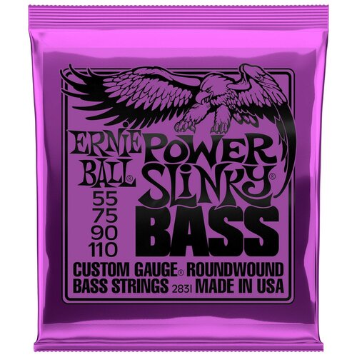 Ernie Ball Струны Ernie Ball Power Slinky Bass 55-110 (2831) ernie ball 2802 струны для бас гитары flat wound bass group i 55 75 90 110