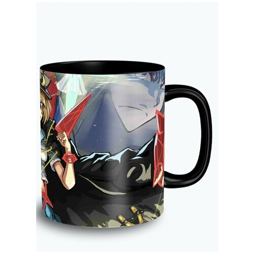 Кружка черная аниме kill la kill килл ла килл (рюко, сацуки, мако, нонон, нуй) - 11281
