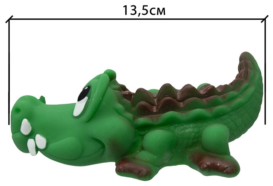 Yami-Yami Игрушка Крокодильчик для собак, 13.5 см, зеленый - фотография № 2
