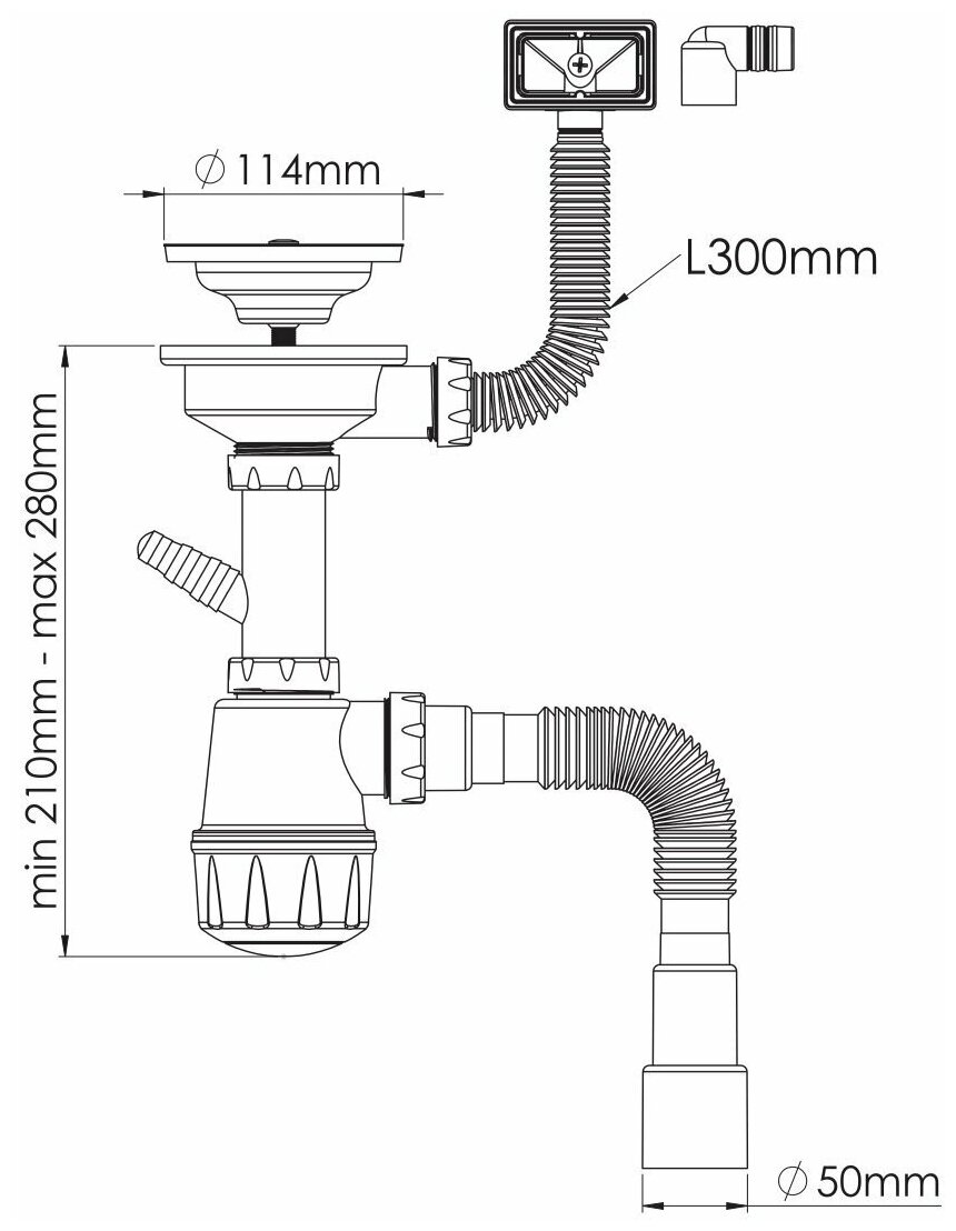 Сифон для мойки M104-7 - фотография № 2