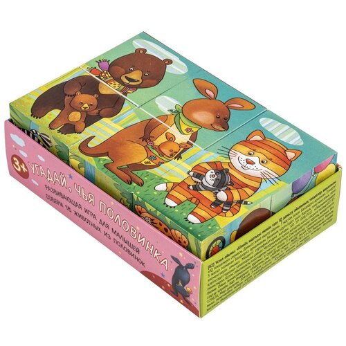Развивающая игрушка Айрис-пресс умные Угадай, чья половинка, 6 дет., разноцветный айрис пресс кубики угадай чья половинка 6 штук