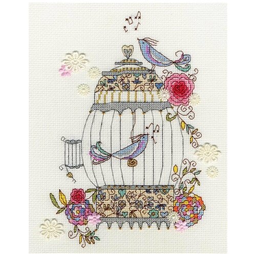 Набор для вышивания Love Birds (Любимые птицы) 20 x 25 см Bothy Threads XKA3 fruit 7 cross stitch kit aida 14ct 11ct count print canvas stitches embroidery diy handmade