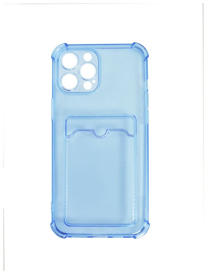 Чехол LuxCase для APPLE iPhone 13 Pro TPU с картхолдером Transparent-Blue 63536 - фото №5