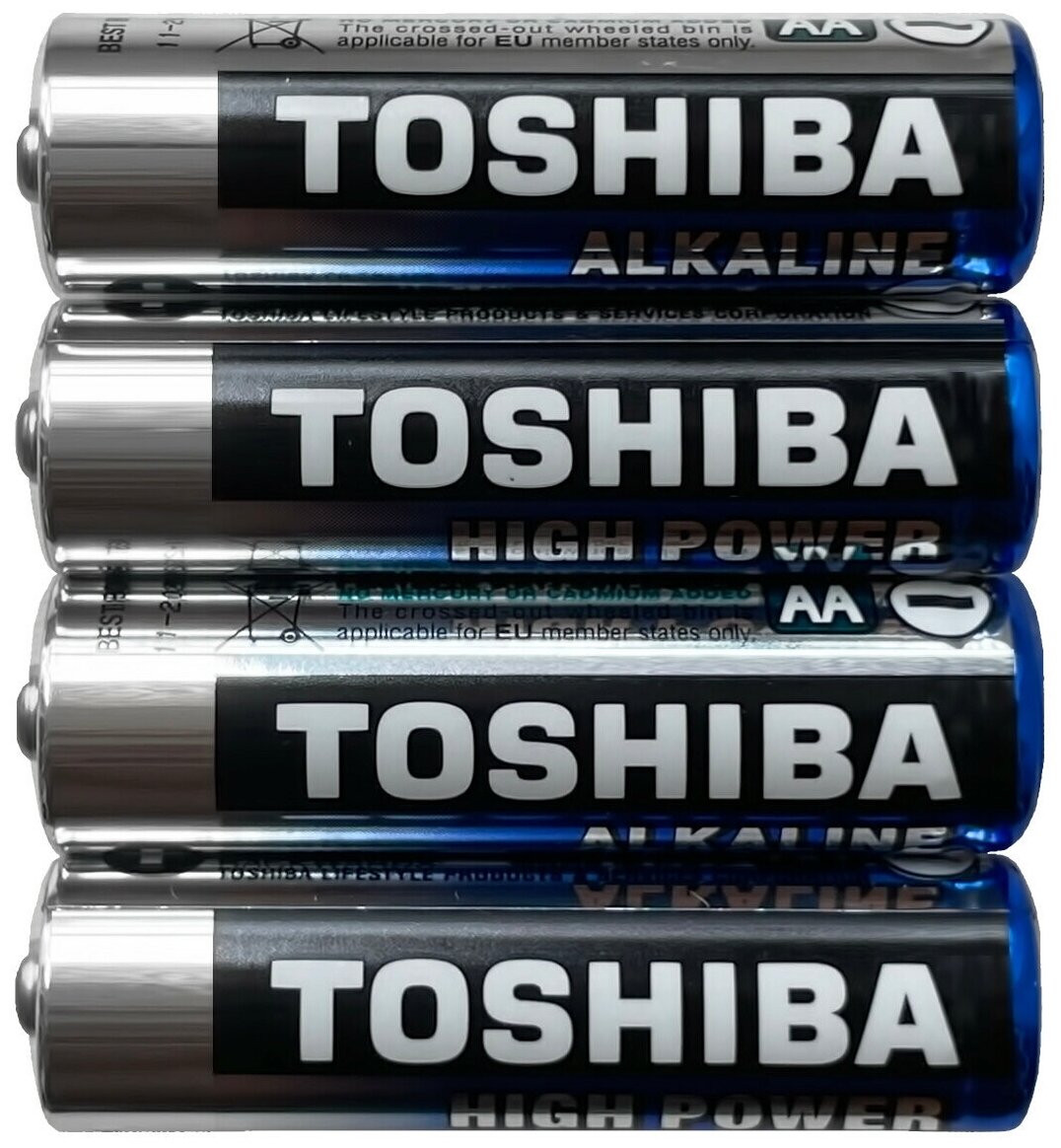 "Батарейки Toshiba LR6 щелочные (alkaline) пальчик High Power "спайка" (4шт) AA 1,5V"