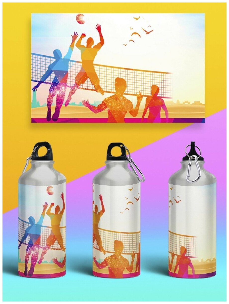 Бутылка спортивная,туристическая фляга, 500мл Волейбол спорт - 82