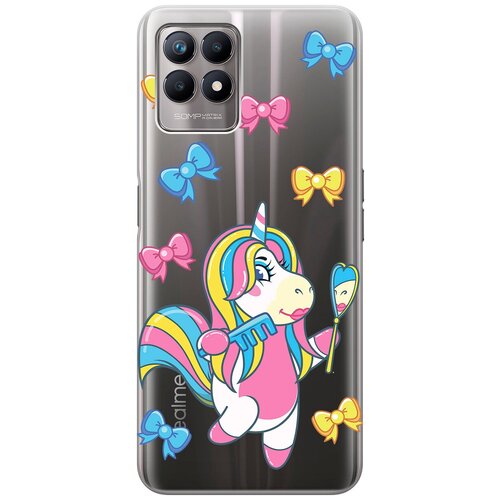 Силиконовый чехол с принтом Lady Unicorn для Realme 8i / Рилми 8 ай силиконовый чехол с принтом lady unicorn для realme gt рилми гт