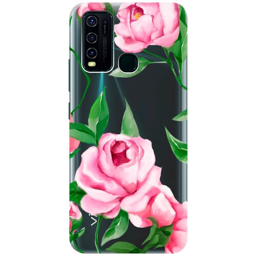 Силиконовый чехол на Vivo Y30, Виво У30 с 3D принтом Amazing Peonies прозрачный силиконовый чехол на vivo y30 виво у30 с 3d принтом amazing peonies прозрачный