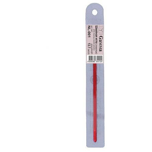 Иглы для шитья ручные Gamma NL-001 для вязаных изд. 13.7 см 1 шт. в чехле красный