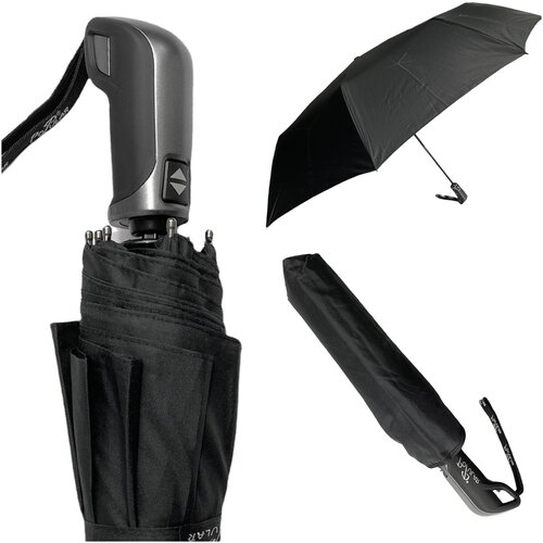 Зонт мужской, семейный Popular, гольф ручка, купол 120см, 9 спиц. черный/коричневый  