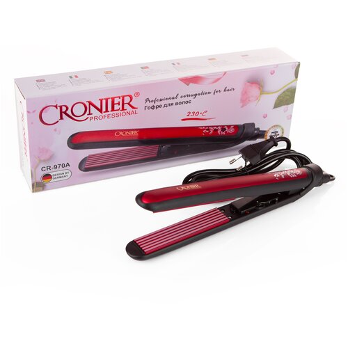 Плойка гофре (утюжок) для афрокудрей и завивки волос Cronier CR-970A, красный