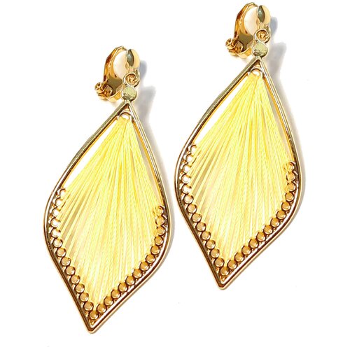 Серьги клипсы Violanta, бижутерный сплав, золотой, желтый