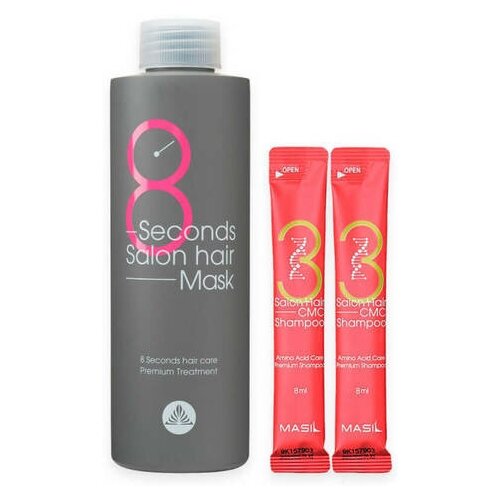 Набор для волос MASIL 8 Seconds Hair Mask Special Set (Small) (mask 350 мл+shampoo 8 мл*2). Страна производитель: Корея (Уход за волосами)