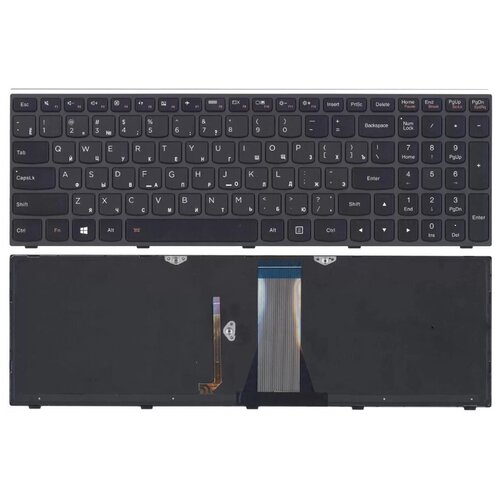 Клавиатура keyboard 25214725 для ноутбука Lenovo IdeaPad Flex 2-15 B50 B50-70 M5070 G50 G50-45 G50-70 G5070 черная с подсветкой 1118₽