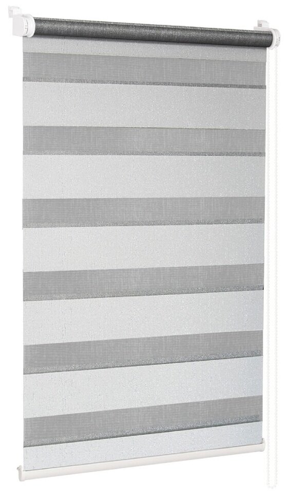 Рулонная штора Лагос, 61/57х160 см, белый, серебро, СРШ-01МК-4482 - фотография № 8