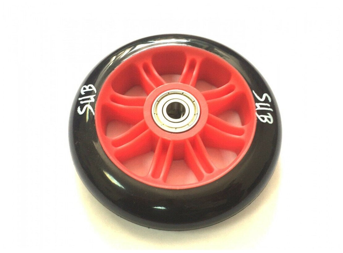 Колесо 00-180091 для трюкового самоката пластиковое с подшипником ABEC9 100мм красное SUB