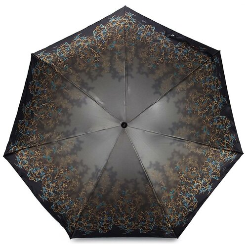 Женский зонт автомат мини «Орнамент» 2503 Brown Popular коричневого цвета
