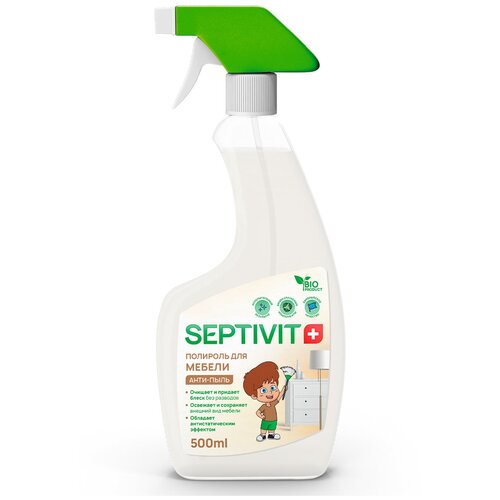 Полироль для мебели SEPTIVIT Premium / Чистящее средство для мебели / Бытовая химия для уборки дома Септивит / 500 мл.