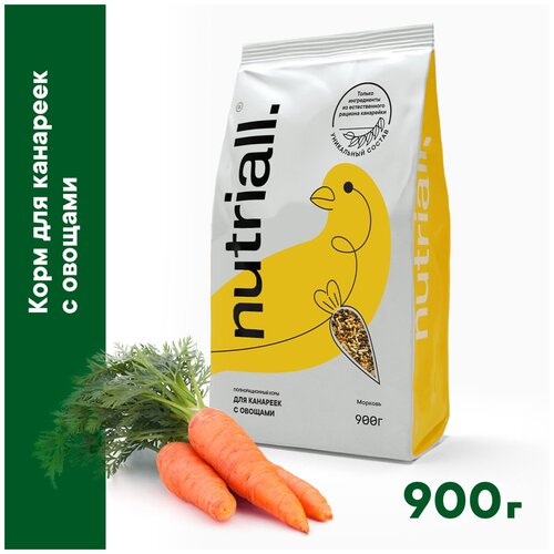 Nutriall Полнорационный корм для канареек с овощами 900 грамм полнорационный корм для лесных птиц nutriall с овощами 400 г