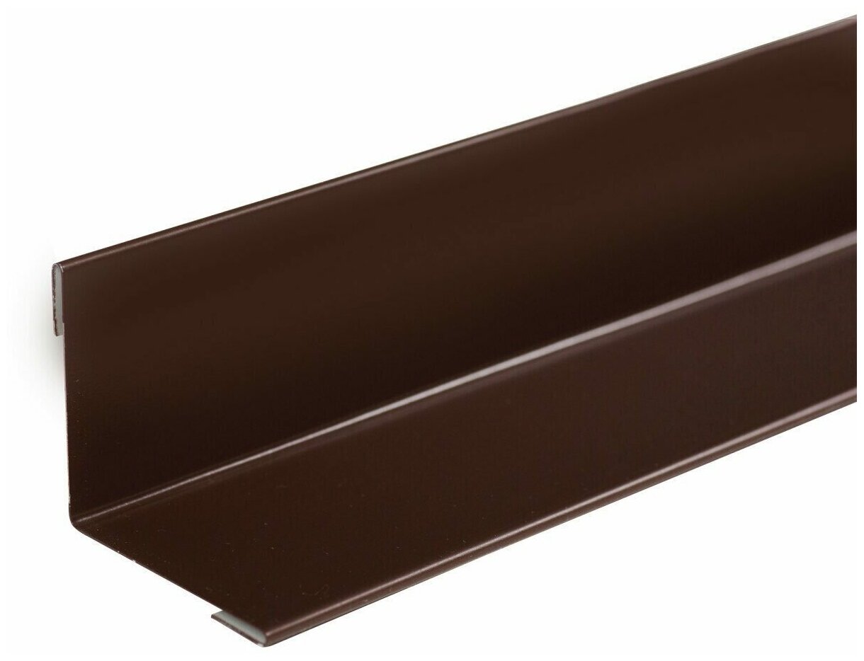 Угол внутренний металлический коричневый, 70*70 мм, длина 1500 мм, 1шт