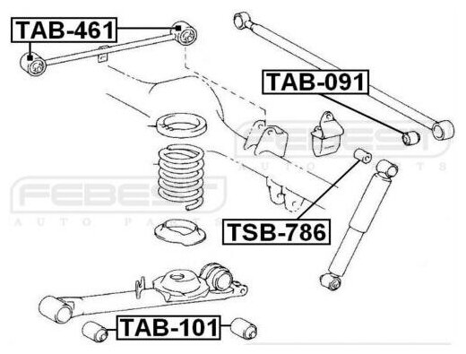 Сайленблок передний переднего рычага Febest TAB101 Toyota: 4870428040