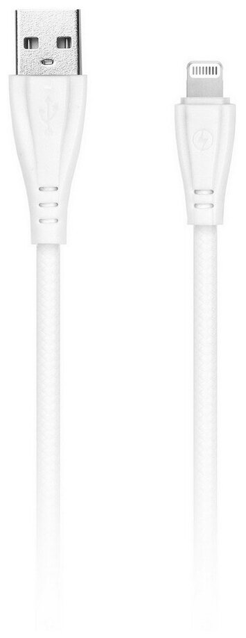 Дата-кабель SmartBuy 8pin кабель в резин. оплетке Gear, 1 м, <2А, белый