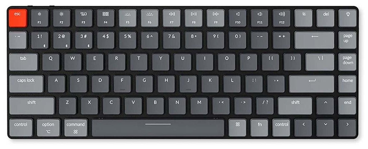 Клавиатура беспроводная механическая Keychron K3, Bluetooth, RGB, Blue Switch, Черный/Серый K3E2