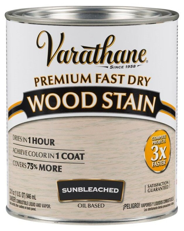 Varathane Premium Fast Dry Wood Stain тонирующее прозрачное масло для дерева (выбеленное дерево, 0,946 л)