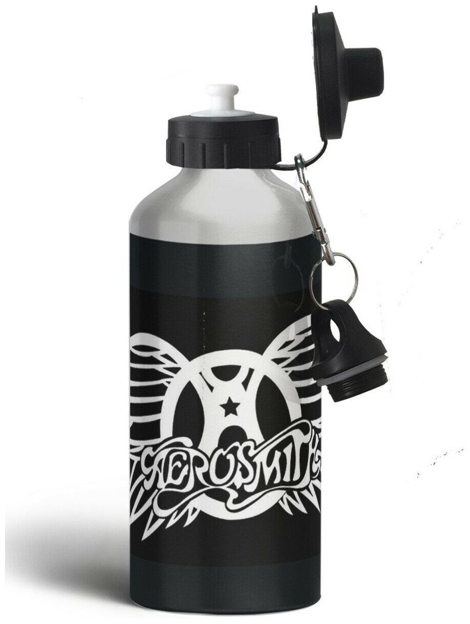Бутылка спортивная,туристическая фляга, 500мл Aerosmith (Стивен Тайлер, Джо Перри, Rammstein, Marilyn Manson) - 941