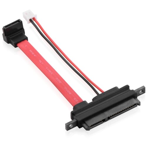 Кабель SATA 22pin F to sata 7pin F 90 градусов + 2P HS GCR