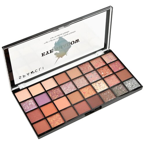 Тени для век SPARCLI матовые нюдовые, 32 цветов / коричневая палетка теней для глаз