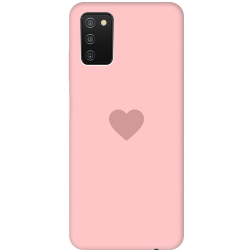 Силиконовый чехол на Samsung Galaxy A03s, Самсунг А03с Silky Touch Premium с принтом Heart розовый силиконовый чехол на samsung galaxy a03s самсунг а03с silky touch premium с принтом dogs pattern светло розовый
