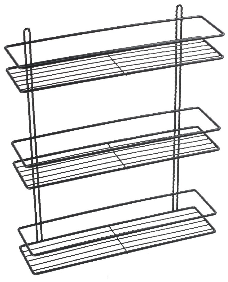 Полка для ванной Fixsen FX-730B-3 трехэтажная прямая черная