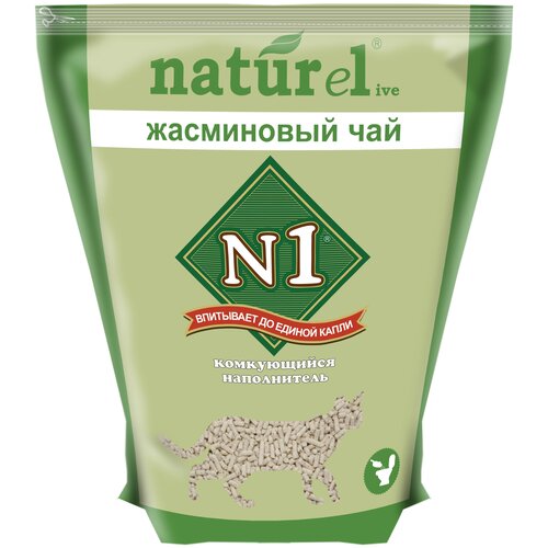 Наполнитель N1 NATUReL Жасминовый чай для кошек, комкующийся, 4.5 л, 1.81 кг