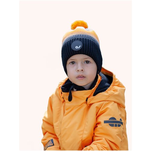 фото Шапка artel "nisio" черный/ярк.оранжевый, размер 50