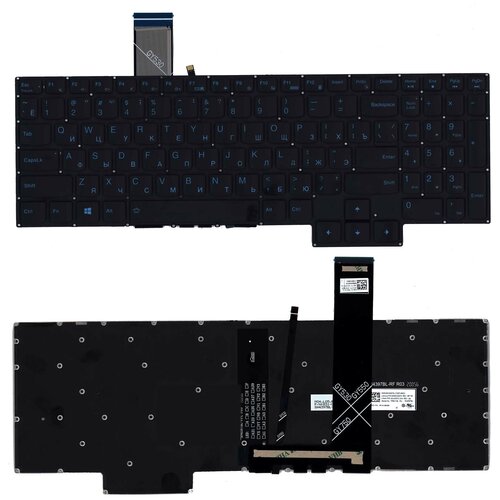 Клавиатура для ноутбука Lenovo Y7000 R7000 Y7000P черная с синей подсветкой new original laptop cpu gpu cooling fan for lenovo y7000 r7000 2020 2020h