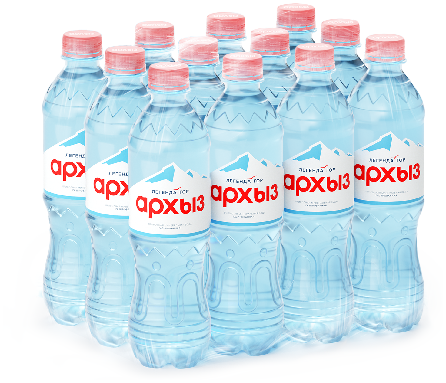 Вода минеральная Легенда гор архыз, газированная, 0,5л 12 бутылок