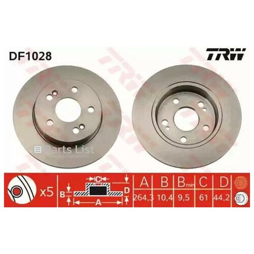 TRW DF1028 Тормозной диск
