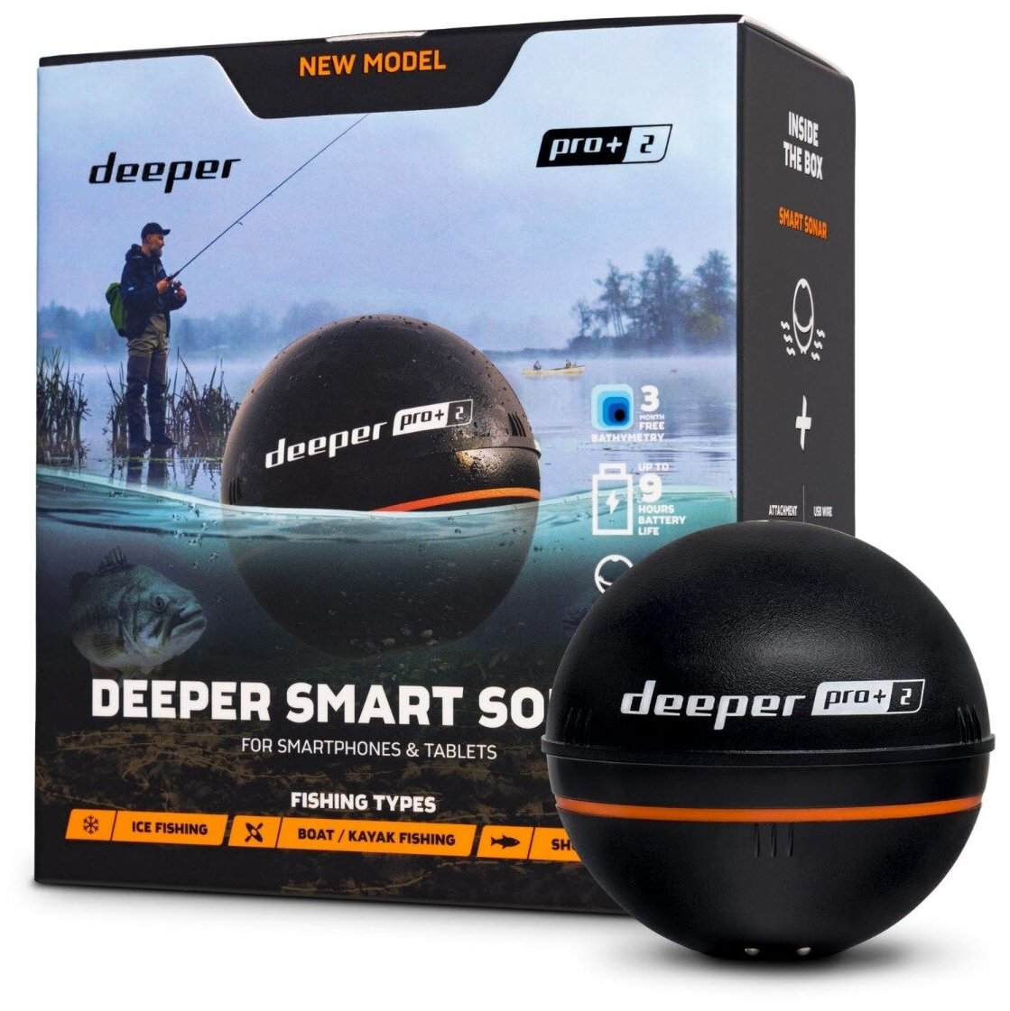 Эхолот беспроводной DEEPER Smart Sonar PRO+ 2.0 (c GPS)