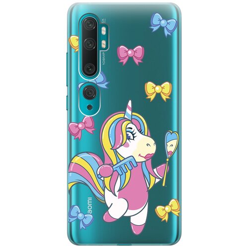 Силиконовый чехол с принтом Lady Unicorn для Xiaomi Mi Note 10 / Note 10 Pro / Сяоми Ми Ноут 10 / Ми Ноут 10 Про чехол книжка на xiaomi mi note 10 note 10 pro сяоми ми ноут 10 ми ноут 10 про с 3d принтом checkmate черный