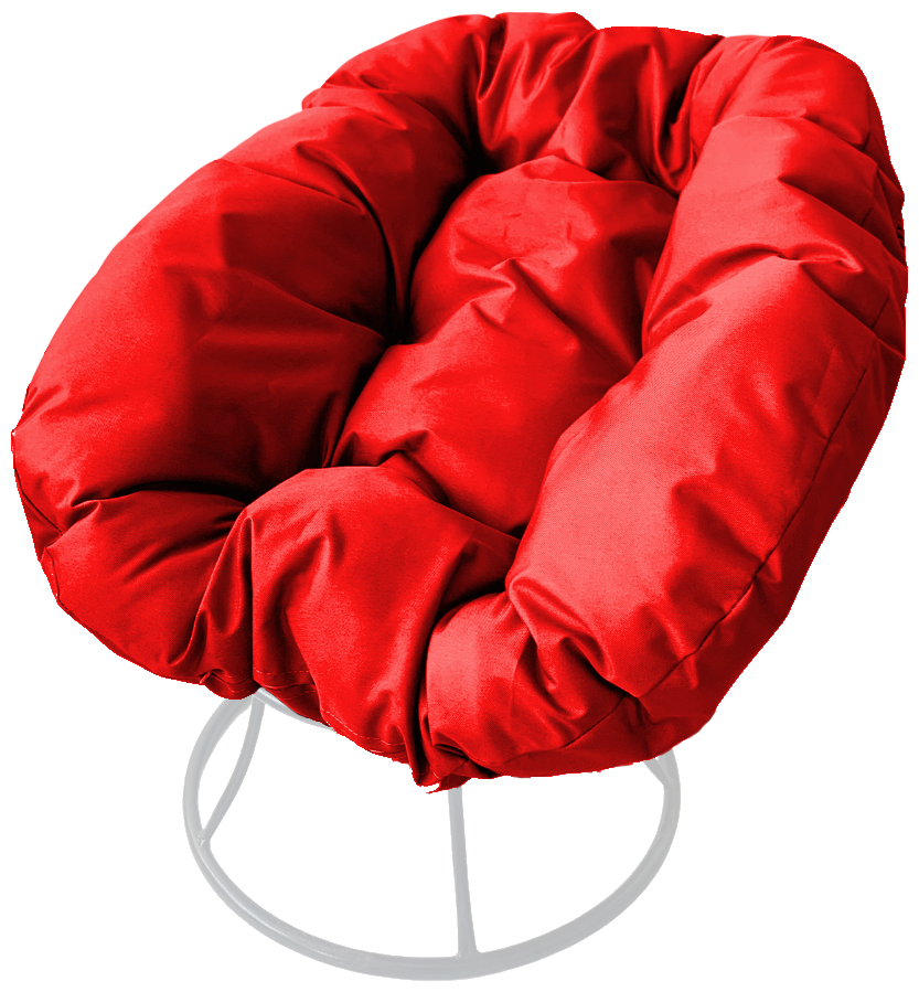 Кресло m-group пончик белое, красная подушка - фотография № 1