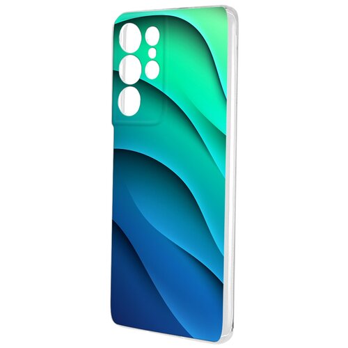 Силиконовый чехол Mcover для Samsung Galaxy S21 Ultra с рисунком Лазурные волны силиконовый чехол mcover для samsung galaxy s21 с рисунком лазурные волны