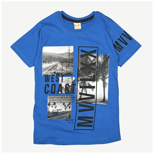 фото Футболка хлопковая с принтом - зеленый - 7 лет famix