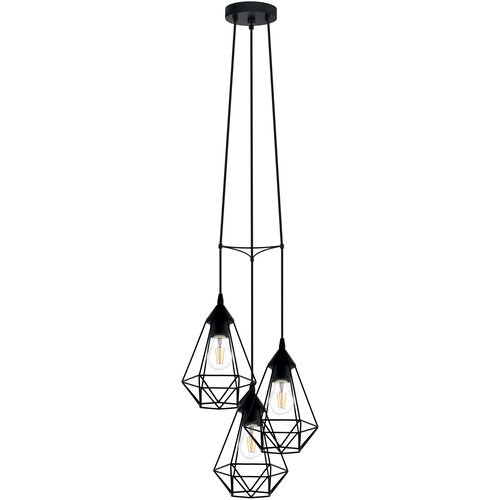 Светильник подвесной Inspire Byron 3 лампы E27Х60 Вт диаметр 35.5 см металл цвет чёрный