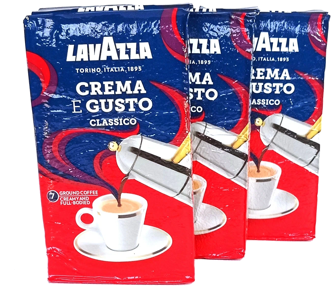 Кофе молотый Lavazza Crema e Gusto Classico, вакуумная упаковка, 250 г, 3 уп.