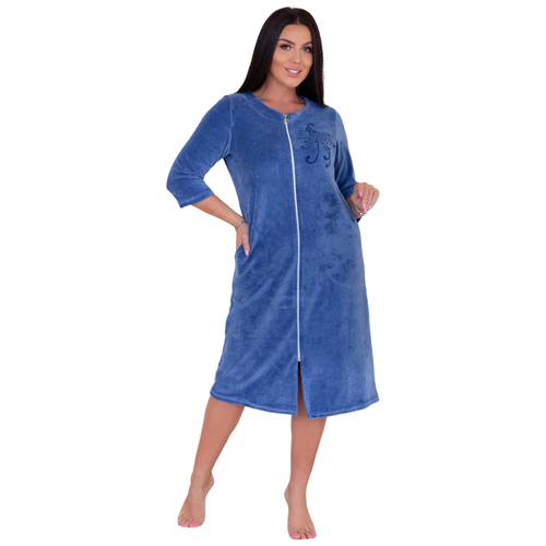 Халат Lika Dress, размер 56, синий халат lika dress размер 56 синий