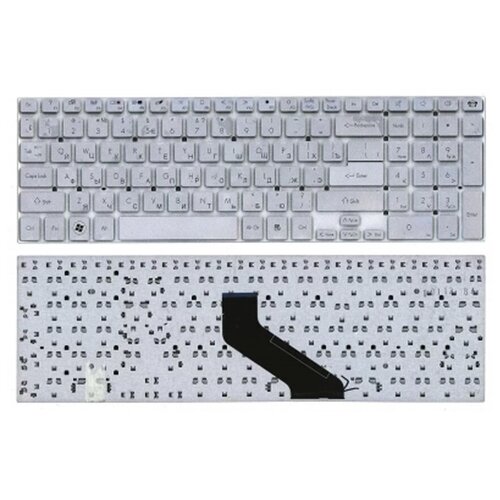 Клавиатура keyboard MP-10K33SU-698 для ноутбука Gateway NV55 NV75 NE510 NE570 NE572 Packard Bell Easynote LS11 LV11 серебристая 1505₽