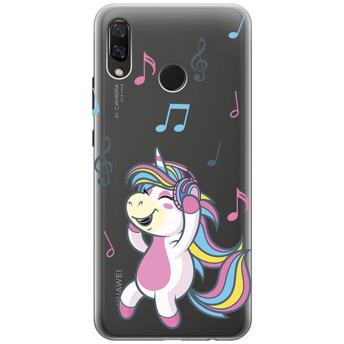 Силиконовый чехол с принтом Musical Unicorn для Huawei Nova 3 / Хуавей Нова 3 силиконовый чехол с принтом lady unicorn для huawei nova 3 хуавей нова 3