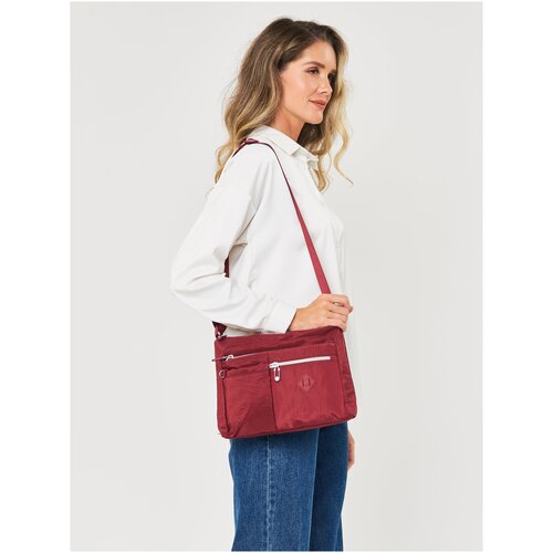 фото Сумка кросс-боди jane's story, фактура гладкая, бордовый
